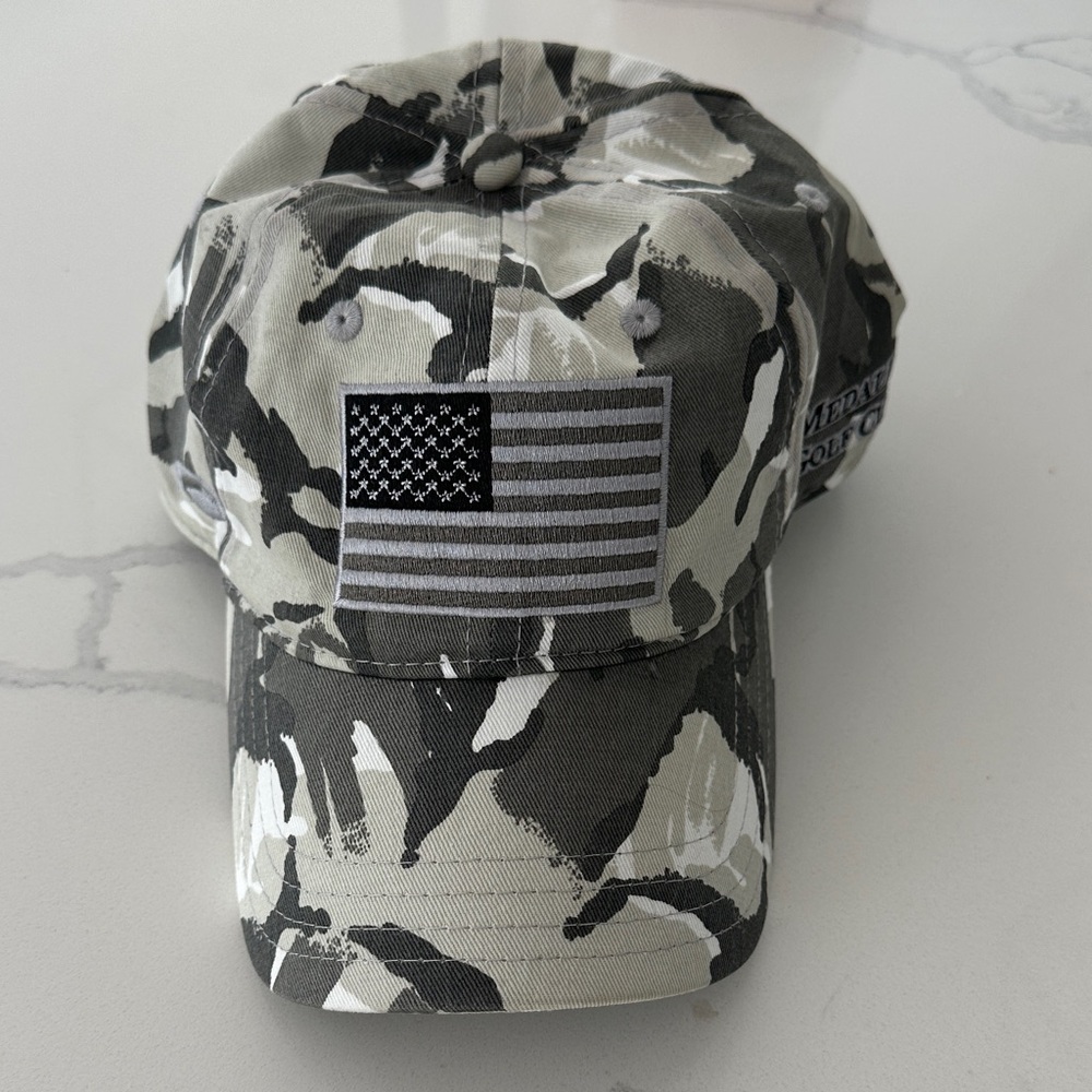 Medalist Golf Club Camouflage Pukka Hat with American Flag Patch